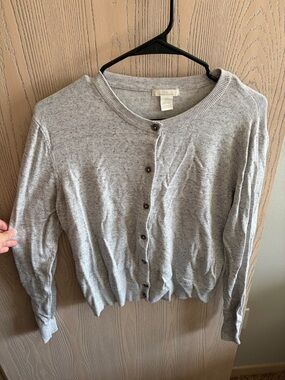 H&M Light Gray Button-Up Women's Cardigan